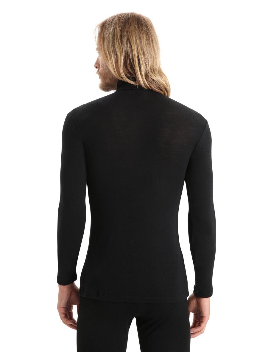 Icebreaker Merino 175 Everyday Long Sleeve Half Zip Thermal Top Miesten Base Layers Mustat | FI 1371VRWD